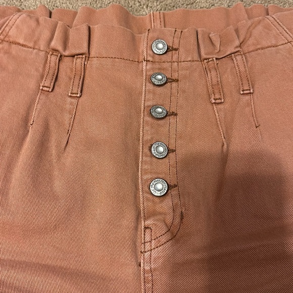 Free People Peach Paperbag High Waisted Shorts - Picture 5 of 7